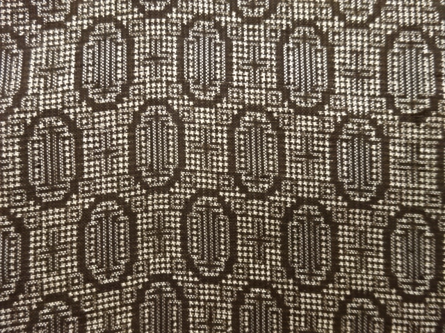 JAPANESE KIMONO / ANTIQUE KIMONO / DORO OSHIMA TSUMUGI / WOVEN CROSS PATTERN